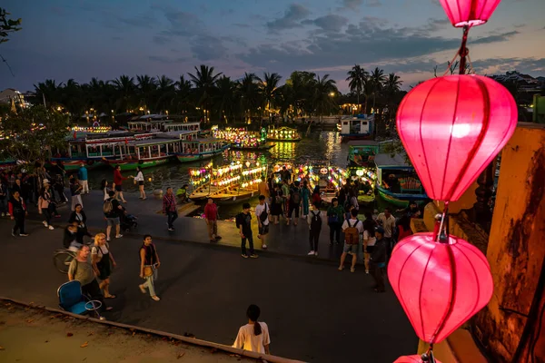 Toeristische Boten Stad Hoi Vietnam — Stockfoto