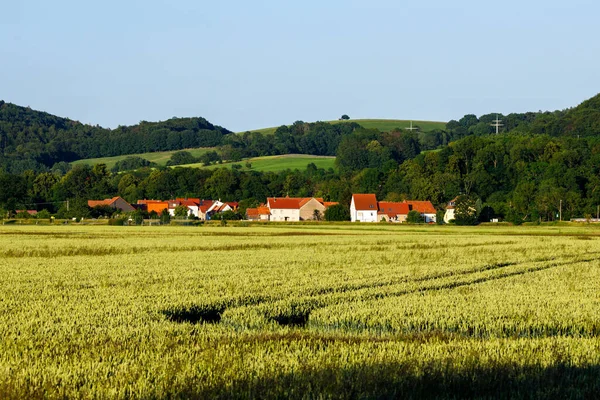 Ländliche Landschaft Mit Dem Dorf Wartha Thüringen — Stockfoto