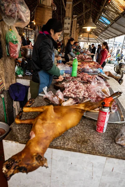 Dog Meat Local Market Vietnam November 2019 — Stock Photo, Image