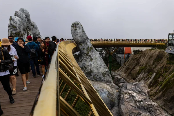 Puente Dorado Nang Vietnam Diciembre 2019 — Foto de Stock