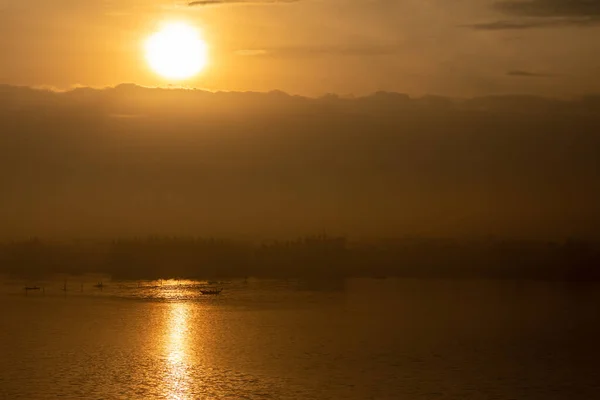 Восход Солнца Реке Хойан Вьетнаме — стоковое фото
