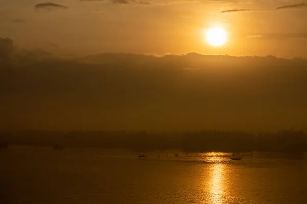 Восход Солнца Реке Хойан Вьетнаме — стоковое фото