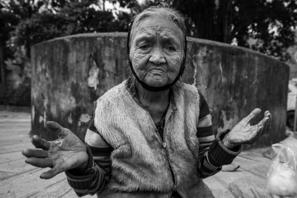 Porträt Einer Alten Frau Vietnam — Stockfoto