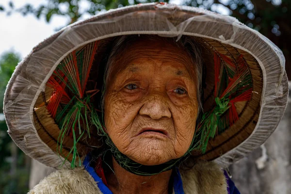Porträt Einer Alten Frau Vietnam — Stockfoto
