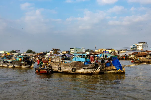 Mercado Flutuante Delta Mekong Cai Rang Vietnã Dezembro 2019 — Fotografia de Stock