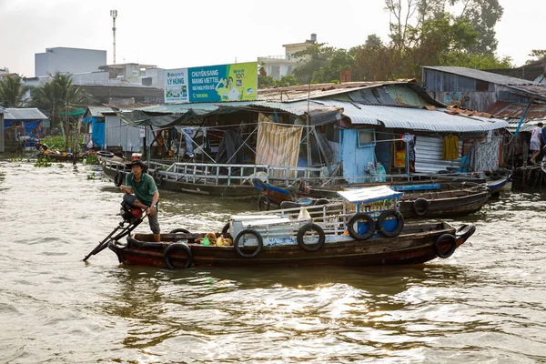 Mercado Flotante Delta Del Mekong Cai Rang Vietnam Diciembre 2019 — Foto de Stock