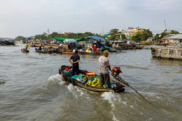 Mekong Delta Lebegő Piaca Vietnami Cai Rang Ban Éves 2019 — Stock Fotó
