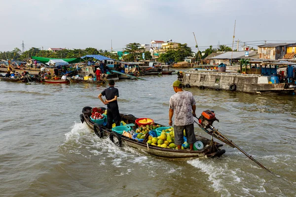 Den Flytande Marknaden Mekongdeltat Vid Cai Rang Vietnam December 2019 — Stockfoto