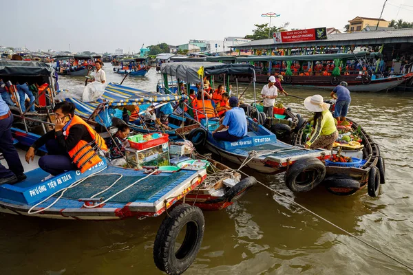 Mercado Flutuante Delta Mekong Cai Rang Vietnã Dezembro 2019 — Fotografia de Stock