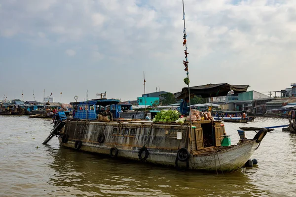 Mercado Flotante Delta Del Mekong Cai Rang Vietnam Diciembre 2019 — Foto de Stock