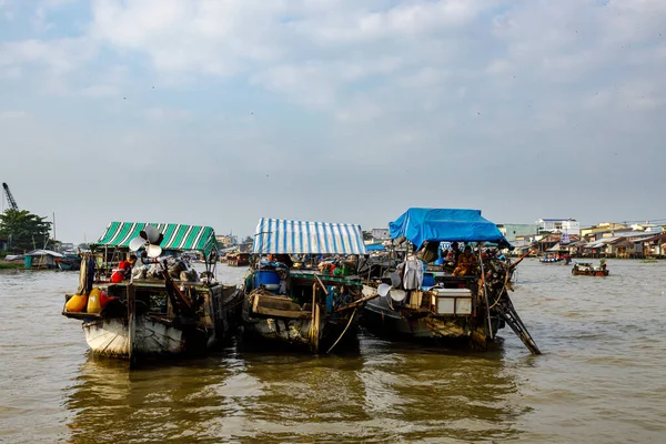 Mercado Flotante Delta Del Mekong Cai Rang Vietnam Diciembre 2019 —  Fotos de Stock