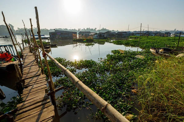 Granja Peces Pueblos Pesqueros Delta Del Mekong Vietnam — Foto de Stock