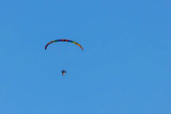 Paragliding Blue Sky Stock Image