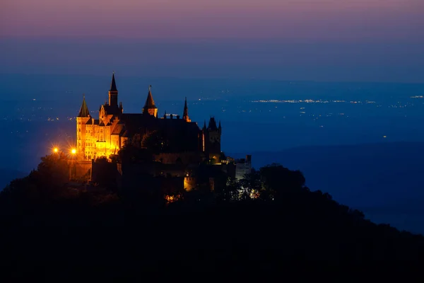 Castelo Hohenzollern Alemanha Noite — Fotografia de Stock