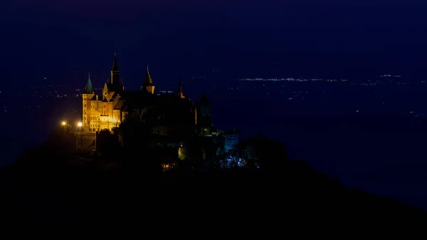 Castelo Hohenzollern Alemanha Noite — Fotografia de Stock