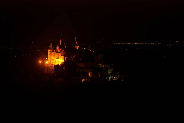 Castello Hohenzollern Germania Notte — Foto Stock