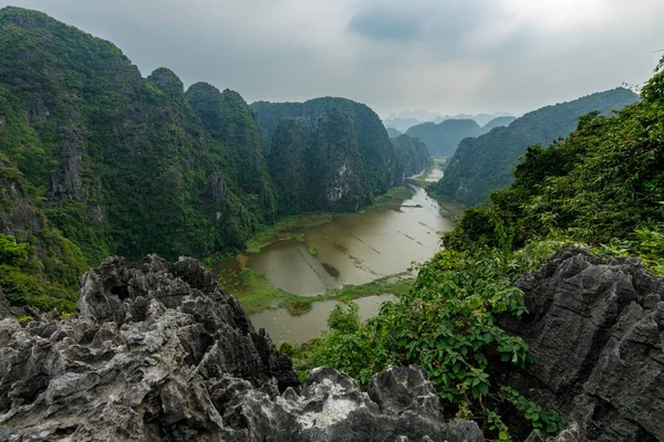 Het Landschap Van Ninh Binh Bij Tam Coc Hang Mua — Stockfoto