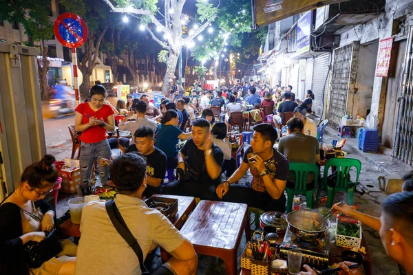 Vida Nocturna Centro Ciudad Hanoi Vietnam Octubre 2019 — Foto de Stock