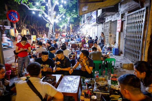 Vida Nocturna Centro Ciudad Hanoi Vietnam Octubre 2019 — Foto de Stock