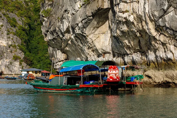 베트남 하롱만에 어선단 — 스톡 사진