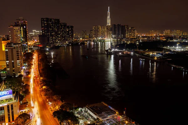 Skyline Chi Minh City Saigon Vietnamban — Stock Fotó