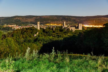 Eisenach, Almanya 'daki Brandenburg Kalesi harabesi.