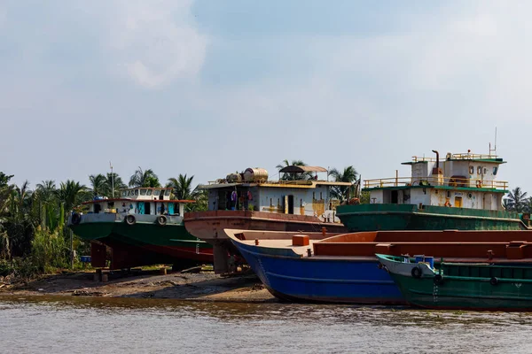 Lodě Řece Mekong Cai Rang Vietnamu Prosinec 2018 — Stock fotografie