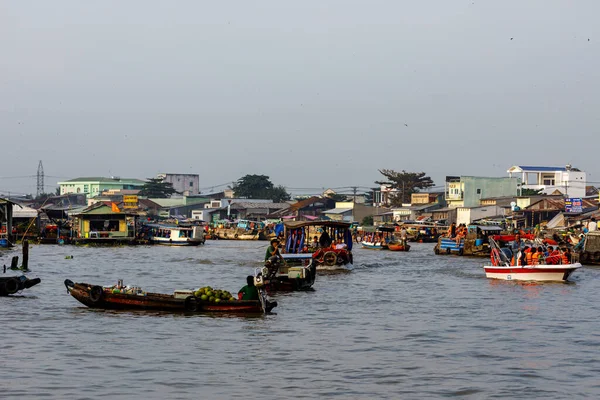 Der Schwimmende Markt Mekong Delta Cai Rang Vietnam Dezember 2019 — Stockfoto