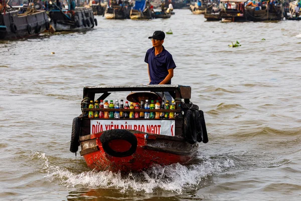 Vietnam Daki Cai Rang Daki Mekong Deltası Ndaki Yüzen Pazar — Stok fotoğraf