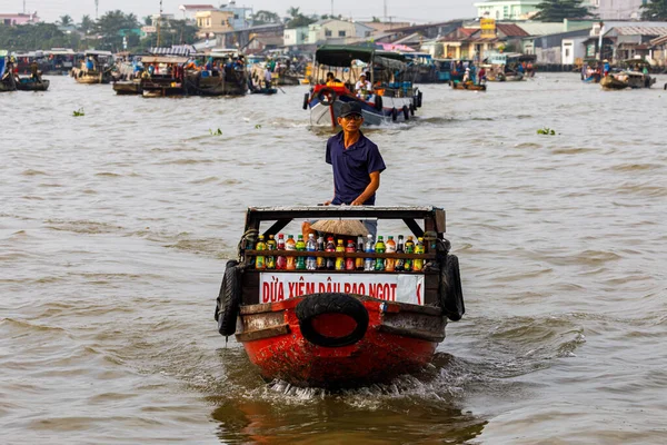 Mercado Flotante Delta Del Mekong Cai Rang Vietnam Diciembre 2019 — Foto de Stock