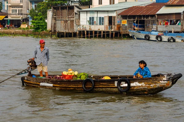 Mercado Flotante Delta Del Mekong Cai Rang Vietnam Diciembre 2019 — Foto de Stock