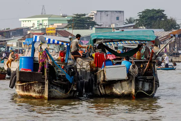 Mercado Flotante Delta Del Mekong Cai Rang Vietnam Diciembre 2019 — Foto de Stock