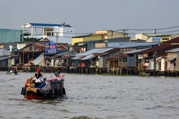 Mercado Flutuante Delta Mekong Cai Rang Vietnã Dezembro 2019 — Fotografia de Stock