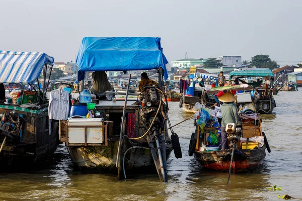 Mercado Flotante Delta Del Mekong Cai Rang Vietnam Diciembre 2019 — Foto de Stock