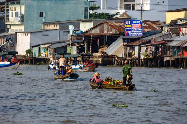 Mercado Flutuante Delta Mekong Cai Rang Vietnã Dezembro 2019 — Fotografia de Stock