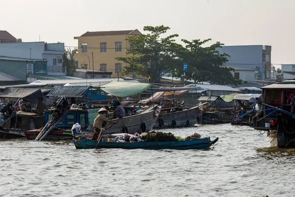 Mercado Flotante Delta Del Mekong Cai Rang Vietnam Diciembre 2019 — Foto de Stock