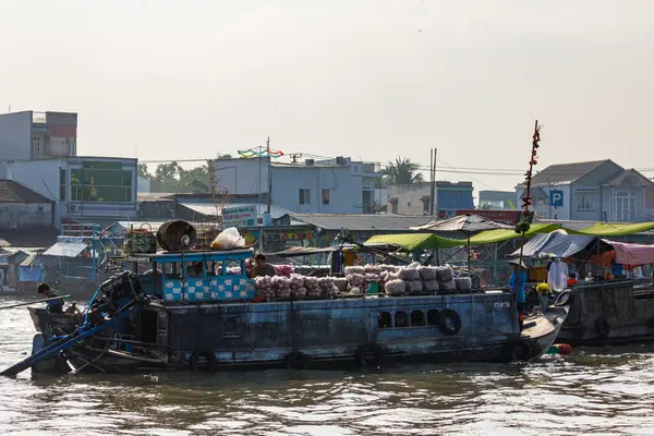 Mercado Flotante Delta Del Mekong Cai Rang Vietnam Diciembre 2019 — Foto de Stock