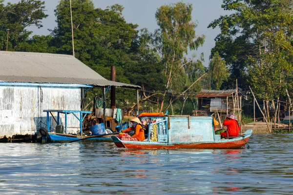 Fisher Man Mekong River Cai Rang Vietnam Grudnia 2019 — Zdjęcie stockowe