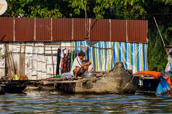 Fisher Man Mekong River Cai Rang Vietnam Dicembre 2019 — Foto Stock