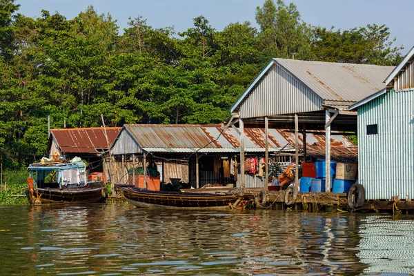 Ferme Piscicole Dans Delta Mékong Vietnam — Photo