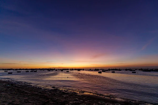 Zonsondergang Boven Zee Van Mui Vietnam — Stockfoto