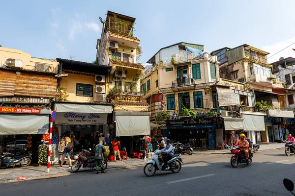 Casas Del Centro Ciudad Hanoi Vietnam Noviembre 2019 — Foto de Stock