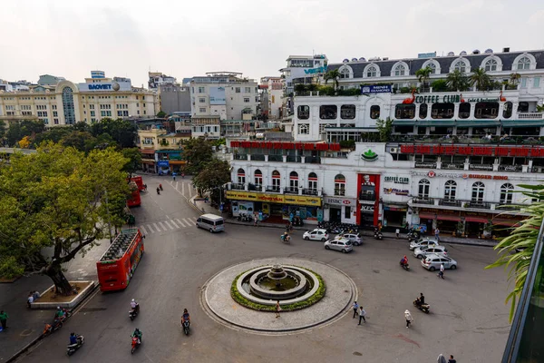 Das Stadtzentrum Und Das Verkehrschaos Von Hanoi Vietnam November 2019 — Stockfoto