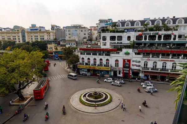 City Center Chaos Traffic Hanoi Vietnam November 2019 — Stock Photo, Image