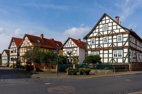 德国Herleshausen村的半木质房屋 — 图库照片