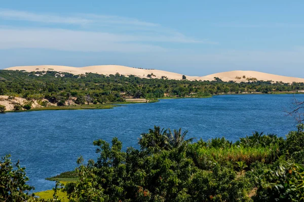 Bukit Pasir Putih Dengan Danau Lotus Mui Vietnam — Stok Foto