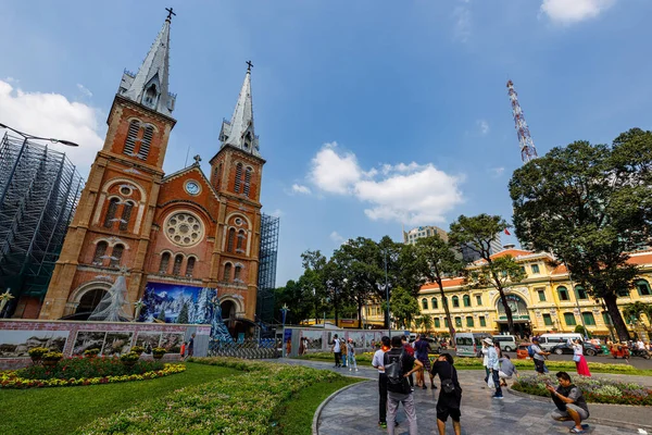 Catedral Notre Dame Saigon Chi Minh City Vietnã Dezembro 2019 — Fotografia de Stock