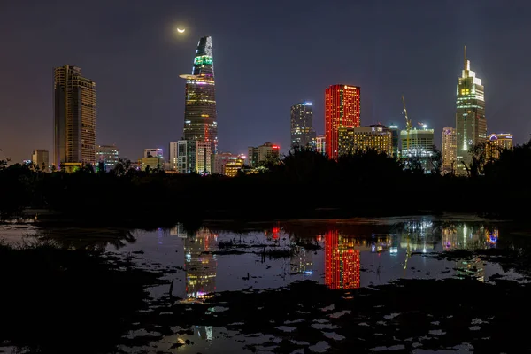 Sonnenuntergang Über Der Stadt Chi Minh City Vietnam — Stockfoto