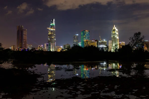 Tramonto Sulla Città Chi Minh City Vietnam — Foto Stock