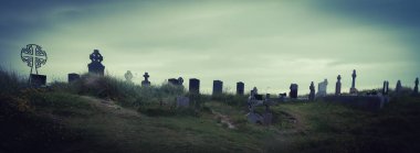 Inisheer Adası Mezarlığı, Aran Adaları'nın bir parçası, İrlanda.